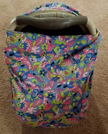 Stretchy Baby Car Seat Cover - Infant Car Seat Canopy - Nursing Cover - Highchair Cover - Shopping Cart Cover - Image 7