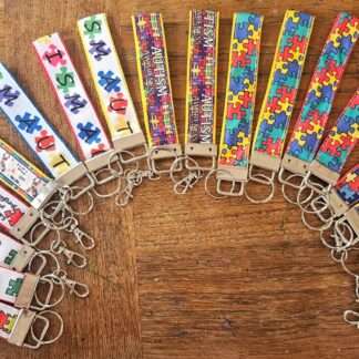 Autism Awareness Wristlet Lanyard Keychain/Keyfob