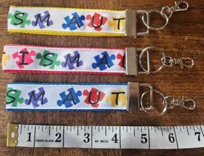 Autism Awareness Wristlet Lanyard Keychain/Keyfob - Image 6